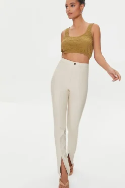 Crinkled Knit Crop Top