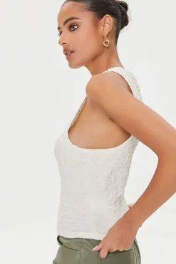 Crinkled Knit Tank Top