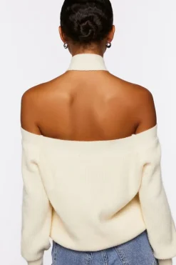 Crisscross Off-The-Shoulder Sweater