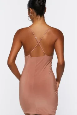 Crisscross Ruched Mini Dress