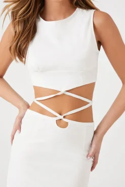 Crisscross Twist Cutout Midi Dress