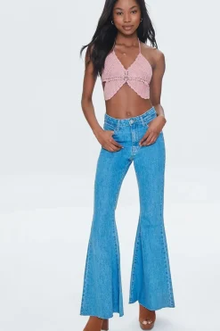 Crochet Butterfly Halter Crop Top