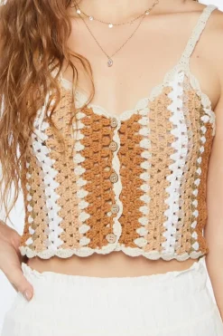 Crochet Colorblock Cropped Cami