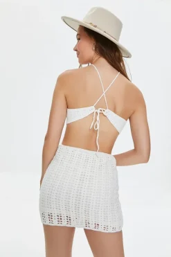 Crochet Cutout Mini Dress