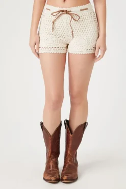 Crochet Drawstring Shorts