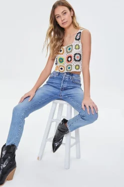 Crochet Floral Crop Top