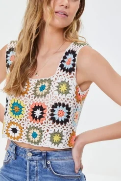 Crochet Floral Crop Top