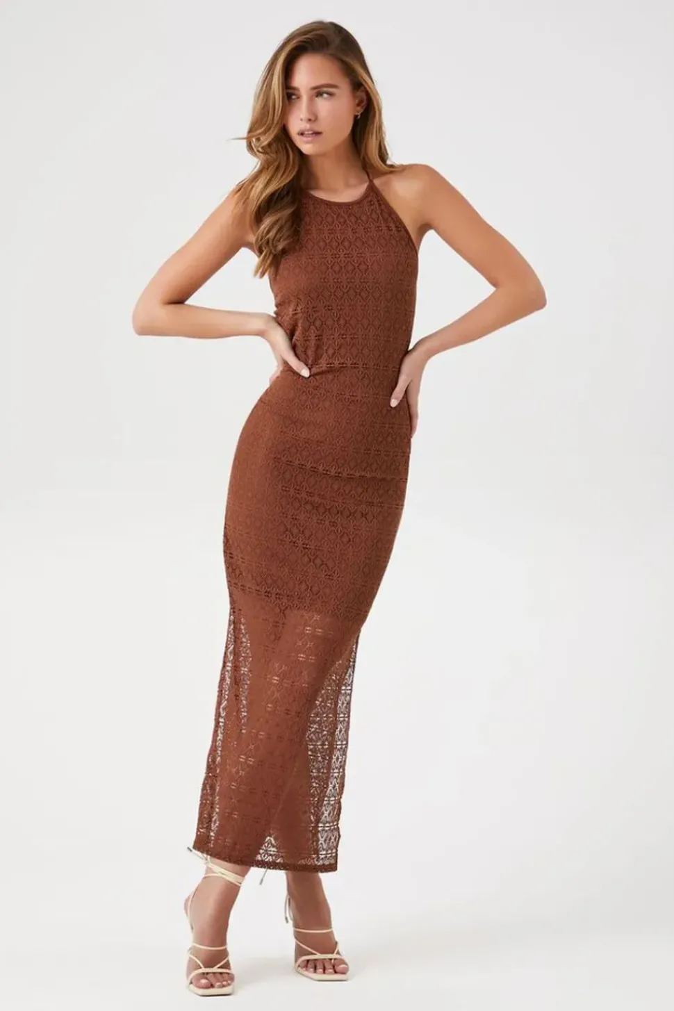 Crochet Halter Maxi Dress