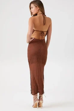 Crochet Halter Maxi Dress