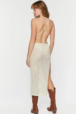 Crochet Halter Midi Dress