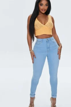 Crochet Lace-Up Crop Top