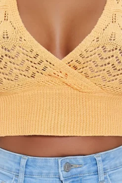 Crochet Lace-Up Crop Top