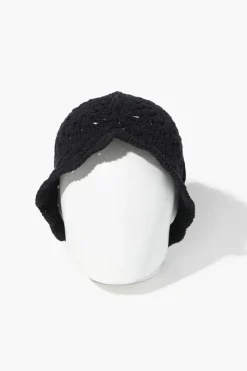 Crochet Scalloped-Trim Bucket Hat