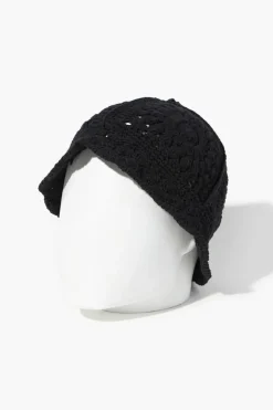 Crochet Scalloped-Trim Bucket Hat