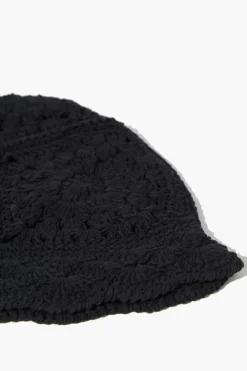 Crochet Scalloped-Trim Bucket Hat