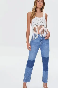 Crochet Sweater-Knit Crop Top
