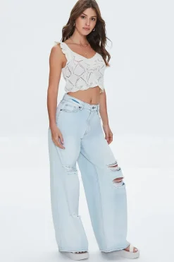 Crochet Sweater-Knit Crop Top