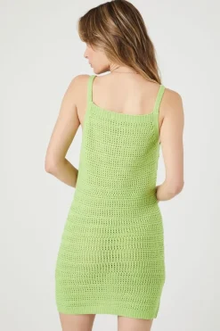 Crochet Sweater-Knit Mini Dress