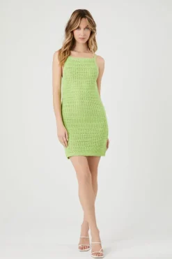 Crochet Sweater-Knit Mini Dress