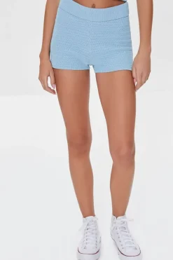 Crochet Sweater-Knit Shorts