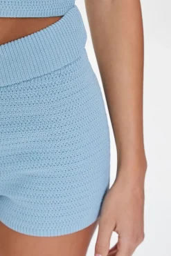 Crochet Sweater-Knit Shorts