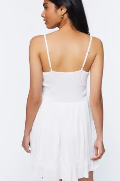 Crochet-Trim Mini Dress