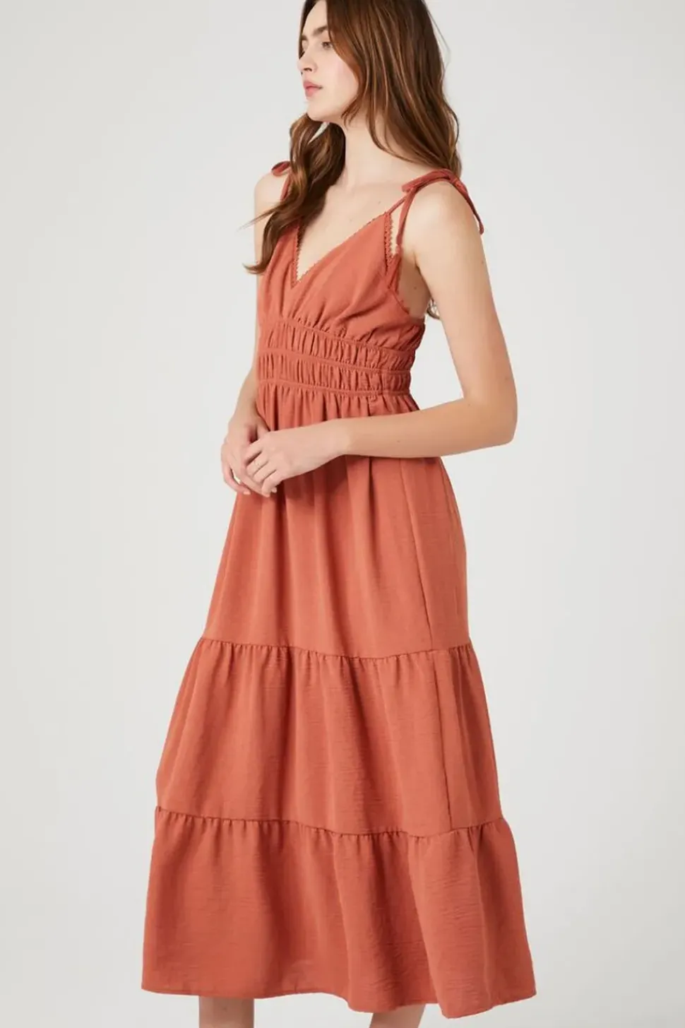Crochet-Trim Tassel Midi Dress
