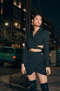 Cropped Blazer & Mini Skirt Set