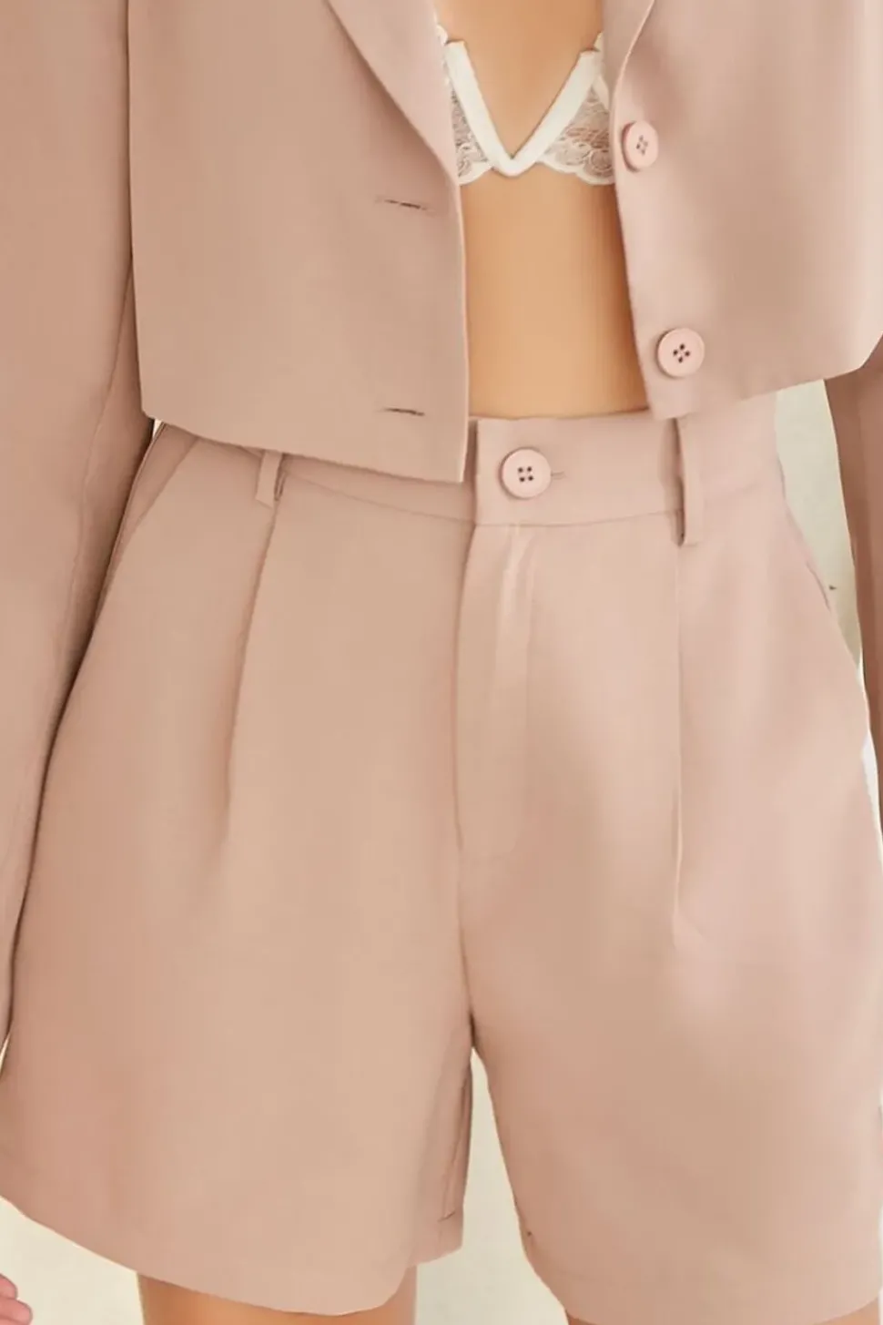 Cropped Blazer & Shorts Set