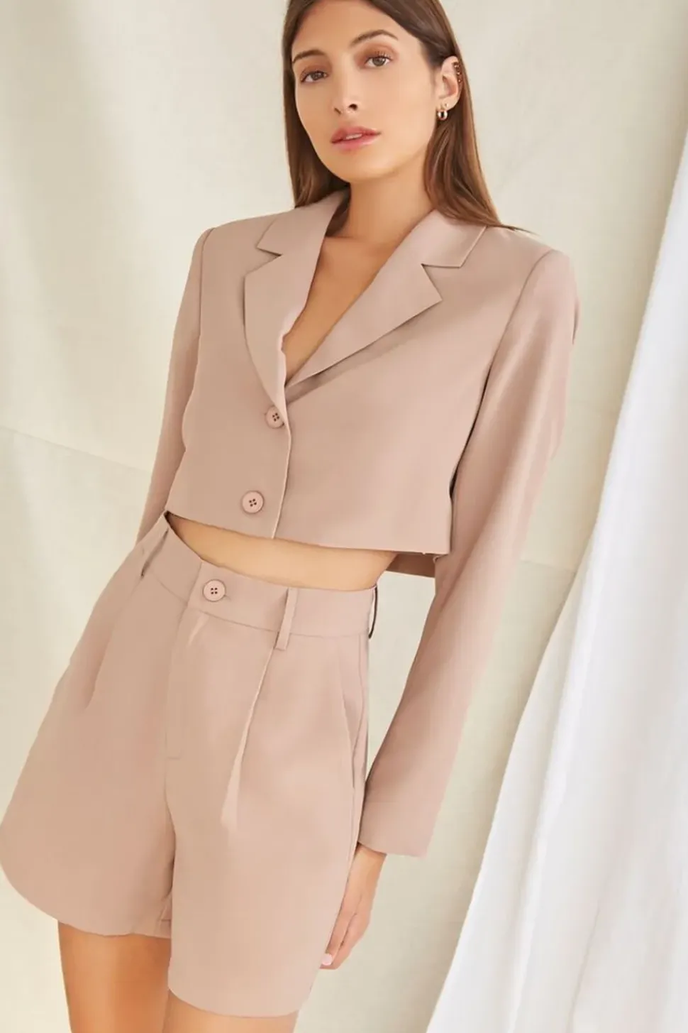 Cropped Blazer & Shorts Set