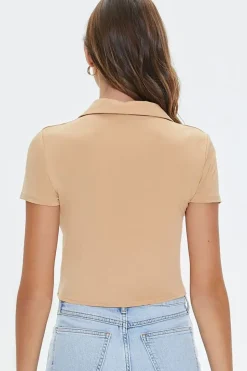 Cropped Button-Loop Shirt