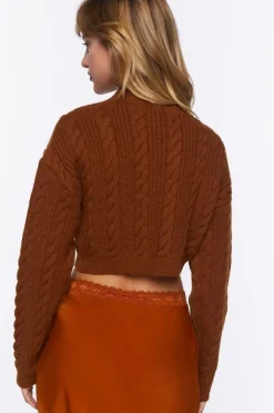 Cropped Cable Knit Sweater