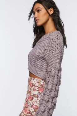 Cropped Chunky Knit Sweater