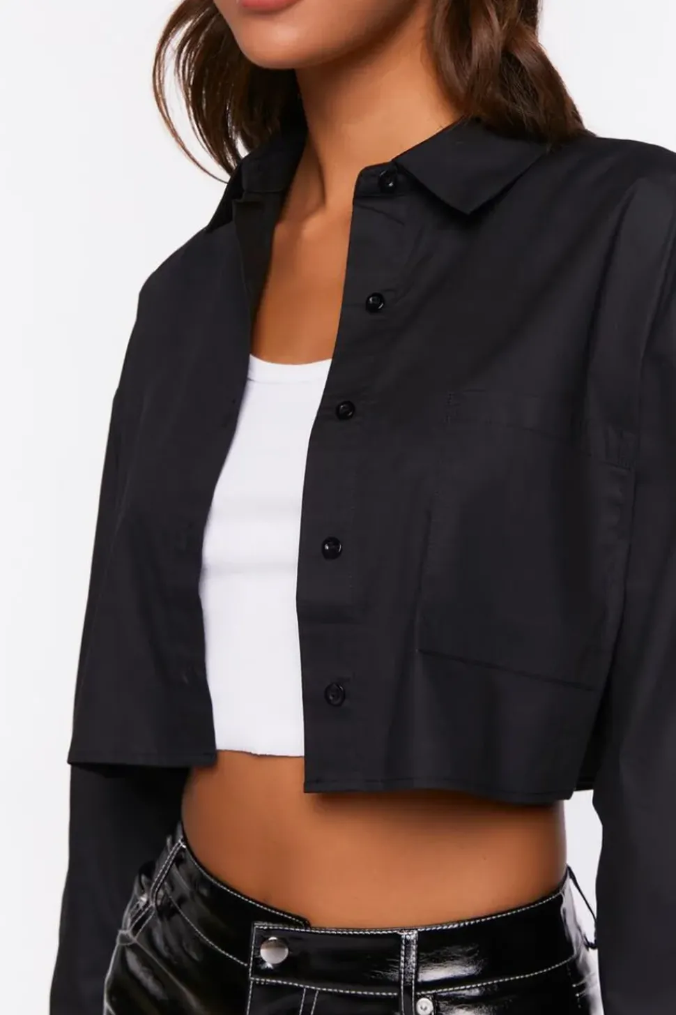 Cropped Drop-Sleeve Shirt