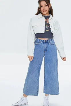 Cropped Frayed Corduroy Jacket