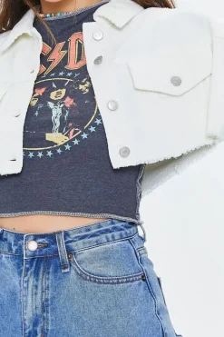 Cropped Frayed Corduroy Jacket