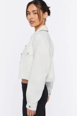 Cropped Frayed Corduroy Jacket