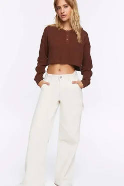 Cropped Henley Top
