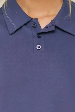 Cropped Jersey-Knit Polo Shirt