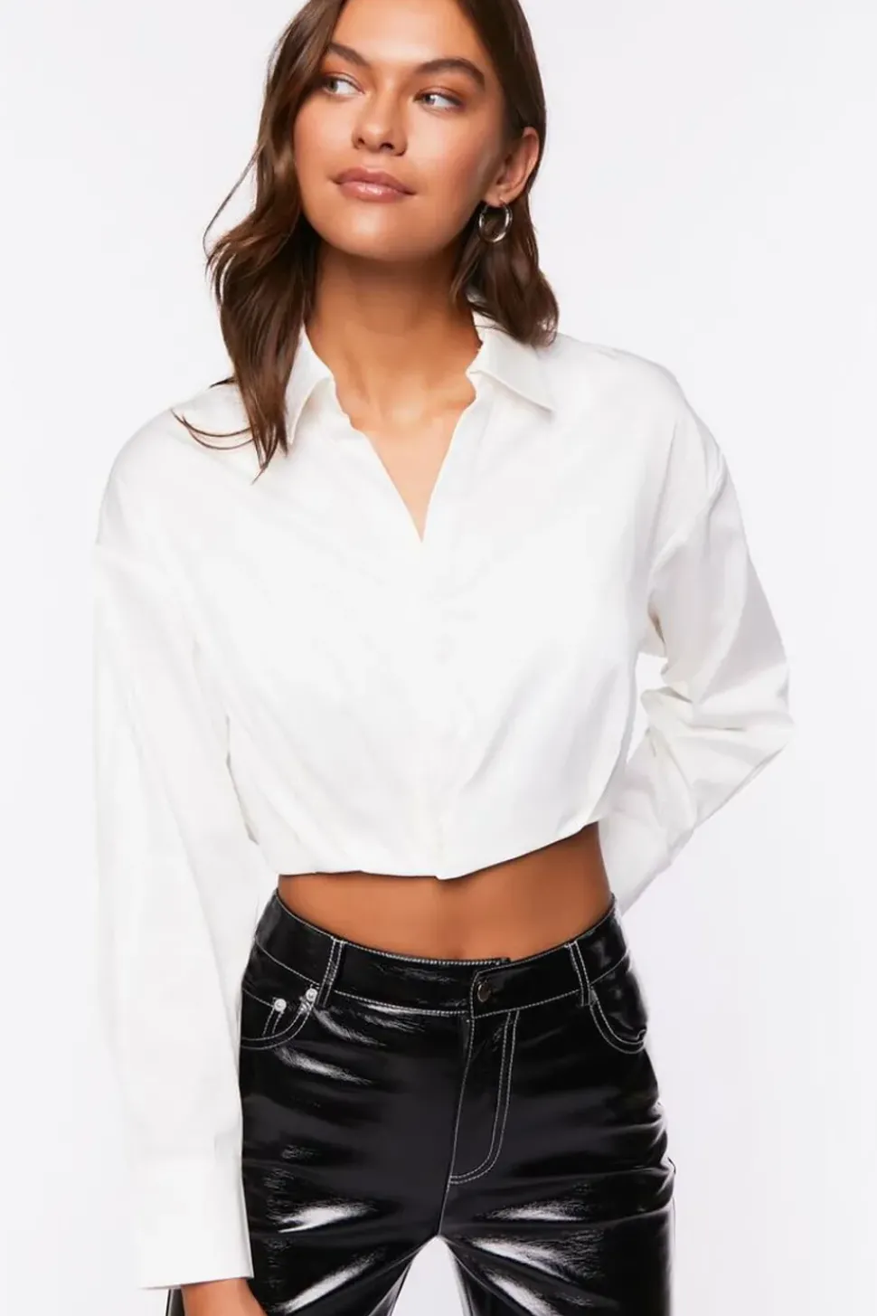 Cropped Long-Sleeve Shirt