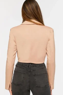 Cropped Notched-Lapel Blazer