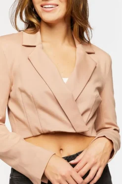 Cropped Notched-Lapel Blazer