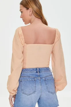 Cropped Peasant Top