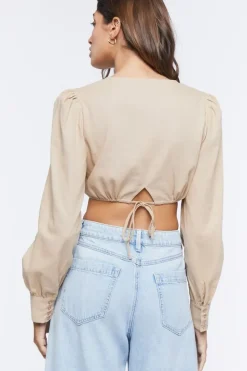 Cropped Peasant Top