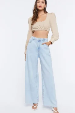 Cropped Peasant Top