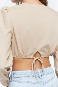Cropped Peasant Top