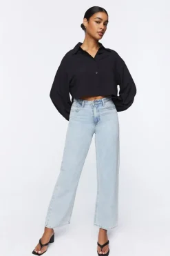 Cropped Poplin Shirt