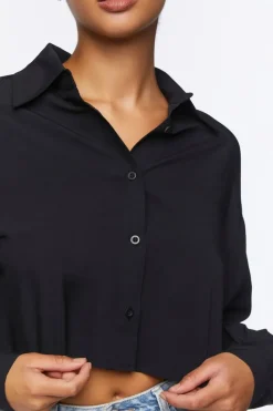 Cropped Poplin Shirt