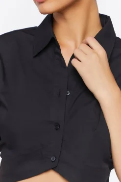 Cropped Poplin Shirt