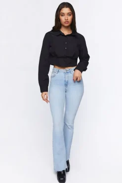 Cropped Poplin Shirt